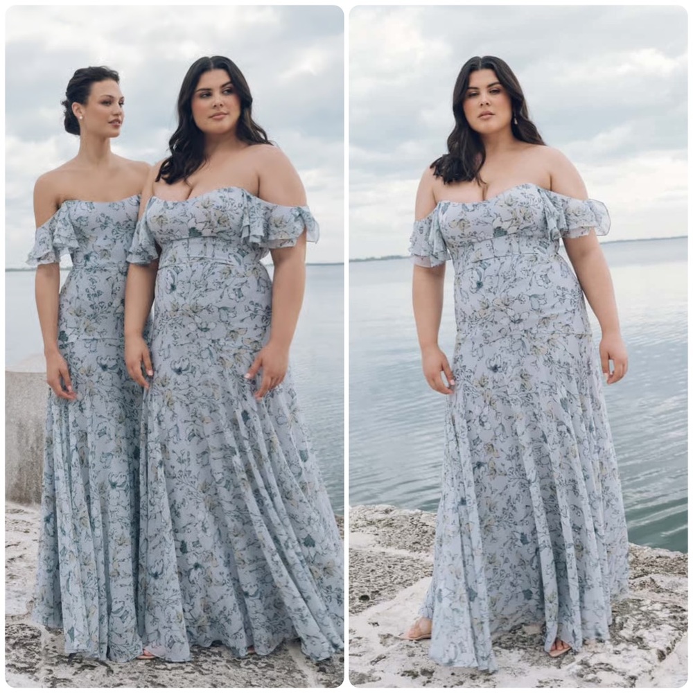 NWT Jenny Yoo Belen Off The Shoulder Floral Maxi Dress Gown Sz 16 Bridal